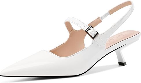 Womens Kitten Heels Closed Toe Pointed Toe Elastic Slingback Heels Women Pumps Wedding Dress Shoes in Saudi Arabia