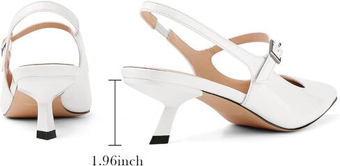 Womens Kitten Heels Closed Toe Pointed Toe Elastic Slingback Heels Women Pumps Wedding Dress Shoes in Saudi Arabia