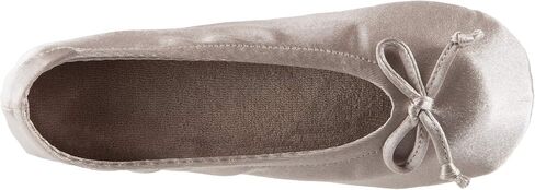 Isotoner Women's Satin Ballerina Slippers with Classic Ribbon Bow and Suede Sole in Saudi Arabia
