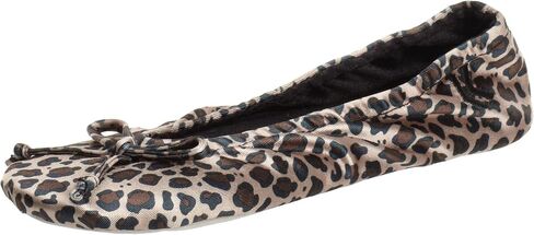 Isotoner Women's Satin Ballerina Slippers with Classic Ribbon Bow and Suede Sole in Saudi Arabia