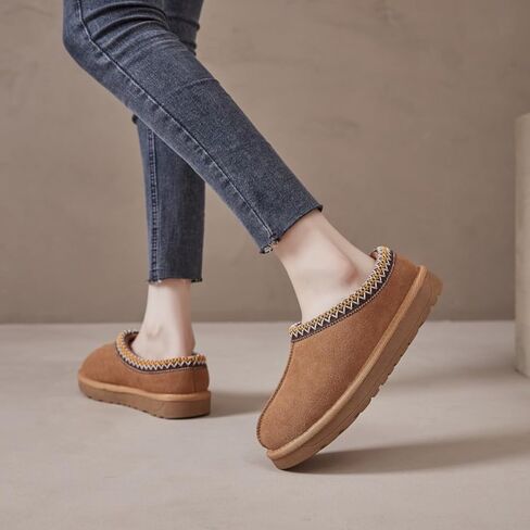 Women's Slipper Platform Mini Boots Indoor Slippers Slip on Fur Fleece Lined Suede Comfy Fur Fleece Lined Short Ankle Boots in Saudi Arabia