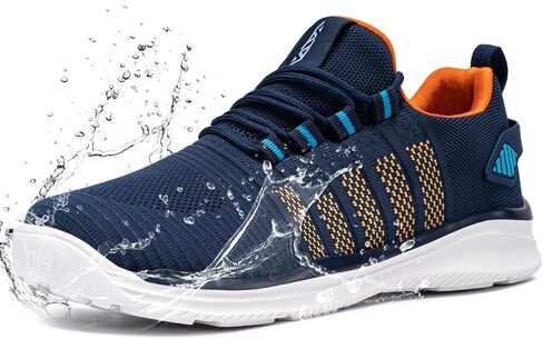Men's Waterproof Shoes for Women Lightweight Walking Running Water Resistant Shoes Rainy Tennis Sneakers(8, Blue Orange) in Saudi Arabia