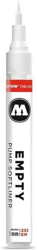 Molotow Empty Softliner Marker, 1mm Brush Tip, Compatible with Most Paints and Inks (211.011), Clear in Saudi Arabia