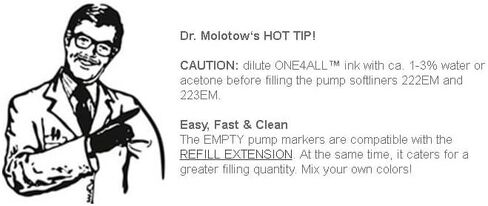 Molotow Empty Softliner Marker, 1mm Brush Tip, Compatible with Most Paints and Inks (211.011), Clear in Saudi Arabia