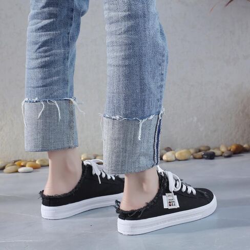 Women Canvas Mules Slip on Sneaker Fashion Comfortable Solid Canvas Slippers Casual Shoes for Women in Saudi Arabia