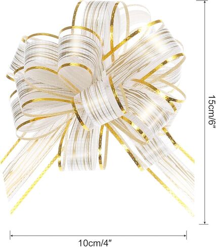 uxcell 20pcs 6 Inch Large Pull Bow Gift Wrapping Bows Ribbon Organza Black for Wedding Baskets Presents Christmas Party in Kuwait