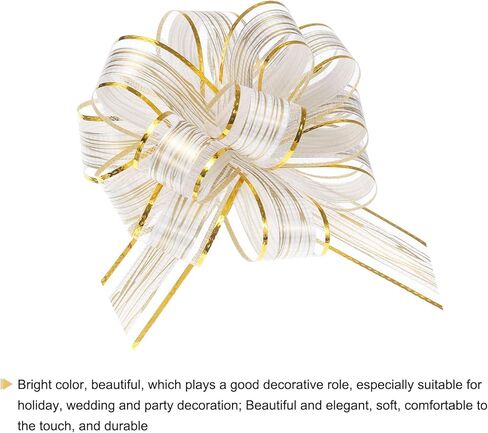 uxcell 20pcs 6 Inch Large Pull Bow Gift Wrapping Bows Ribbon Organza Black for Wedding Baskets Presents Christmas Party in Kuwait