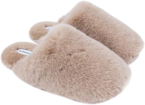 Densely Long-haired Lady’s Comfy Fuzzy Memory Foam Scuff Women’s Warm Plush Closed-Toe Comfortable Slippers in Saudi Arabia