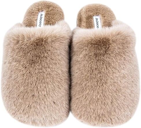 Densely Long-haired Lady’s Comfy Fuzzy Memory Foam Scuff Women’s Warm Plush Closed-Toe Comfortable Slippers in Saudi Arabia
