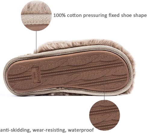 Densely Long-haired Lady’s Comfy Fuzzy Memory Foam Scuff Women’s Warm Plush Closed-Toe Comfortable Slippers in Saudi Arabia