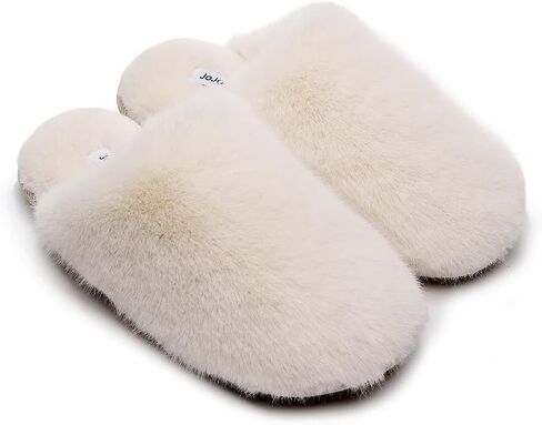 Densely Long-haired Lady’s Comfy Fuzzy Memory Foam Scuff Women’s Warm Plush Closed-Toe Comfortable Slippers in Saudi Arabia