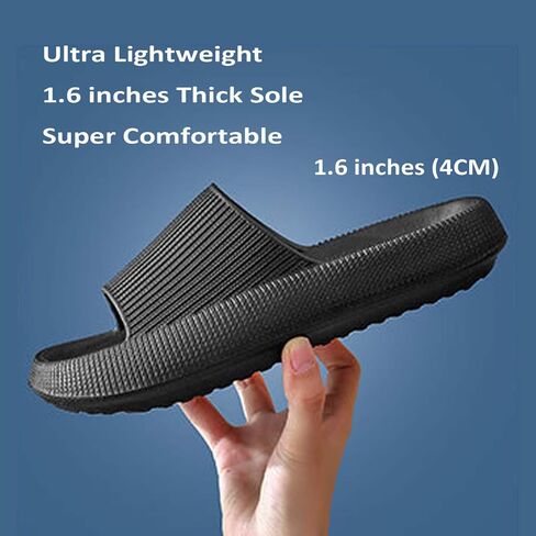 THOBY Cloud Slippers for Women and Men,Support and Cushioned Thick Sole Pillow Slippers Ultra Soft EVA Anti-slip shock absorption Flat Shower Sandals in Saudi Arabia