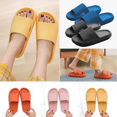 THOBY Cloud Slippers for Women and Men,Support and Cushioned Thick Sole Pillow Slippers Ultra Soft EVA Anti-slip shock absorption Flat Shower Sandals in Saudi Arabia
