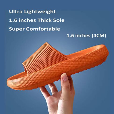 THOBY Cloud Slippers for Women and Men,Support and Cushioned Thick Sole Pillow Slippers Ultra Soft EVA Anti-slip shock absorption Flat Shower Sandals in Saudi Arabia