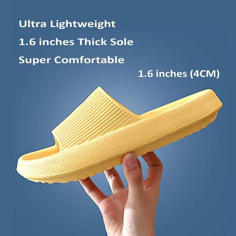THOBY Cloud Slippers for Women and Men,Support and Cushioned Thick Sole Pillow Slippers Ultra Soft EVA Anti-slip shock absorption Flat Shower Sandals in Saudi Arabia