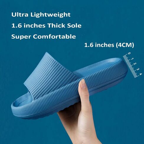 THOBY Cloud Slippers for Women and Men,Support and Cushioned Thick Sole Pillow Slippers Ultra Soft EVA Anti-slip shock absorption Flat Shower Sandals in Saudi Arabia