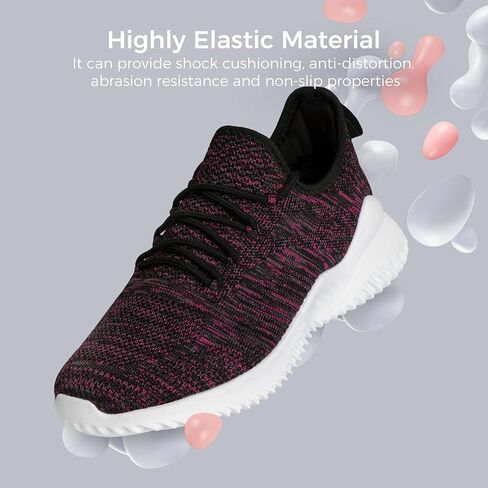 Flysocks Slip On Sneakers for Women-Fashion Sneakers Walking Shoes Non Slip Lightweight Breathable Mesh Running Shoes Comfortable Black Pink Mix 9.5 in Saudi Arabia