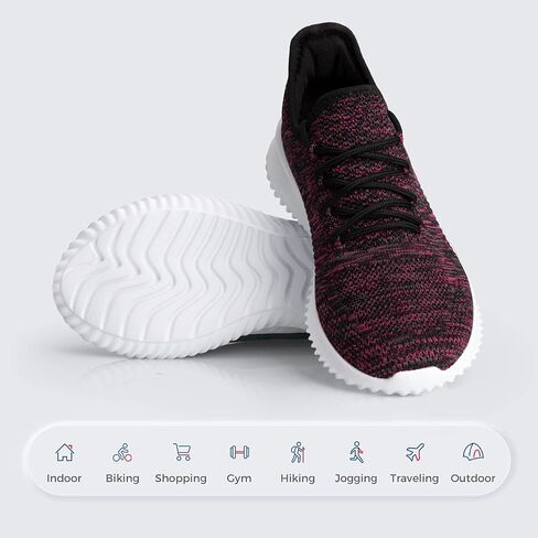 Flysocks Slip On Sneakers for Women-Fashion Sneakers Walking Shoes Non Slip Lightweight Breathable Mesh Running Shoes Comfortable Black Pink Mix 9.5 in Saudi Arabia