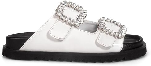 STUNAHOME Women's Flat Platform Sandals Adjustable Double Strap Slip on Leather Open Toe Footbed Sandals in Saudi Arabia
