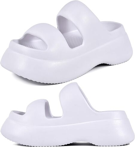 JACKSHIBO Platform Sandals for Women Arch Support Cloud Slides Recovery Thick Sole Pillow Slippers Slip on Summer Beach Shoe in Saudi Arabia