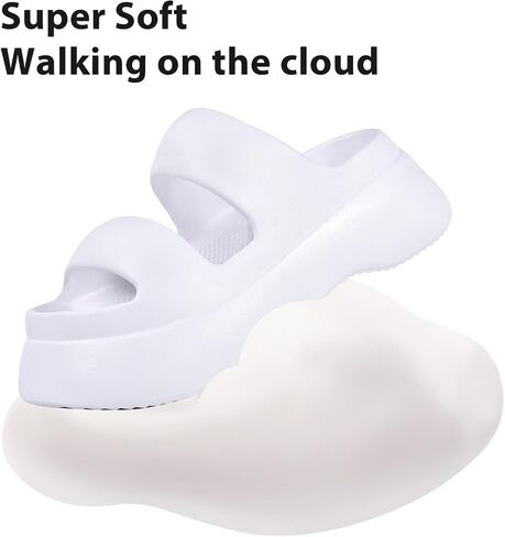 JACKSHIBO Platform Sandals for Women Arch Support Cloud Slides Recovery Thick Sole Pillow Slippers Slip on Summer Beach Shoe in Saudi Arabia