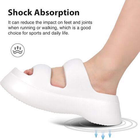 JACKSHIBO Platform Sandals for Women Arch Support Cloud Slides Recovery Thick Sole Pillow Slippers Slip on Summer Beach Shoe in Saudi Arabia