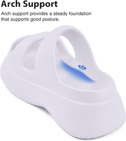 JACKSHIBO Platform Sandals for Women Arch Support Cloud Slides Recovery Thick Sole Pillow Slippers Slip on Summer Beach Shoe in Saudi Arabia
