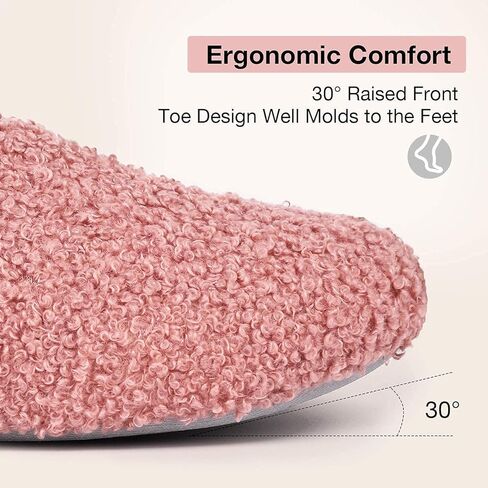 شبشب لوفر من الفرو المجعد من HomeTop للسيدات مع بطانة من الصوف القطبي (عبوة من 7 إلى 8/2 US) in Kuwait