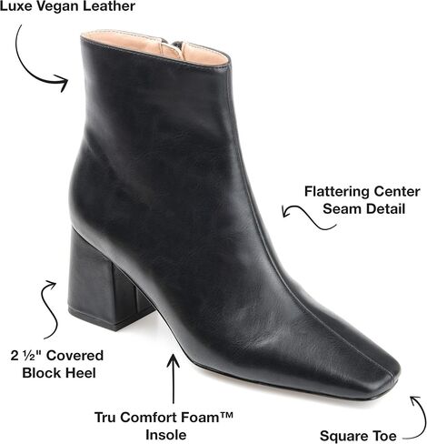 Journee Collection Womens Haylinn Bootie with Square Toe and Block Heel in Saudi Arabia
