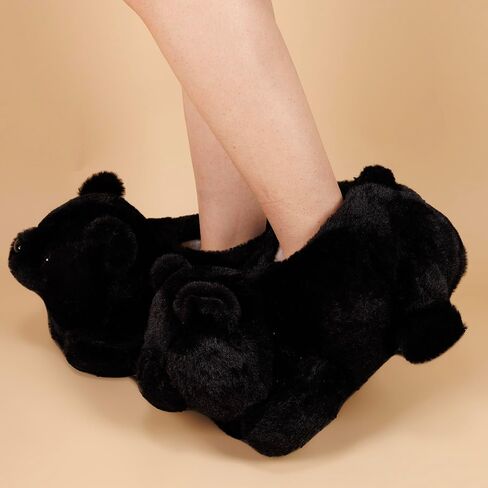 Cute Bear Slipper, Plush Animal Bear House Slippers Warm Fuzzy Teddy Bears Shoes Fluffy Winter Home Slides for Women Men in Saudi Arabia