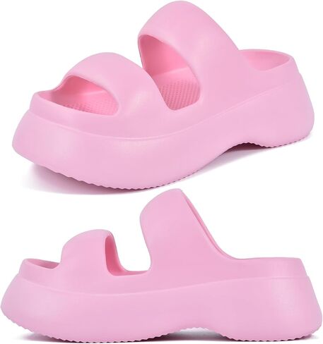 JACKSHIBO Platform Sandals for Women Arch Support Cloud Slides Recovery Thick Sole Pillow Slippers Slip on Summer Beach Shoe in Saudi Arabia