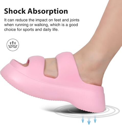 JACKSHIBO Platform Sandals for Women Arch Support Cloud Slides Recovery Thick Sole Pillow Slippers Slip on Summer Beach Shoe in Saudi Arabia