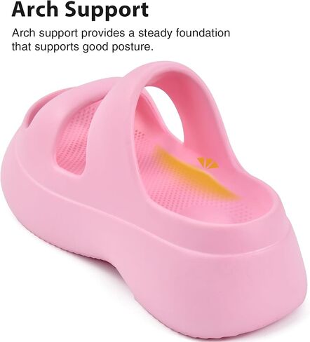 JACKSHIBO Platform Sandals for Women Arch Support Cloud Slides Recovery Thick Sole Pillow Slippers Slip on Summer Beach Shoe in Saudi Arabia