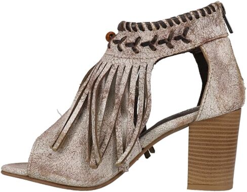 ROPER Womens Bettina Fringe Shootie Pumps Dress Sandals High Heel 3" & Up - Brown in Saudi Arabia