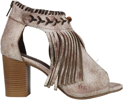 ROPER Womens Bettina Fringe Shootie Pumps Dress Sandals High Heel 3" & Up - Brown in Saudi Arabia