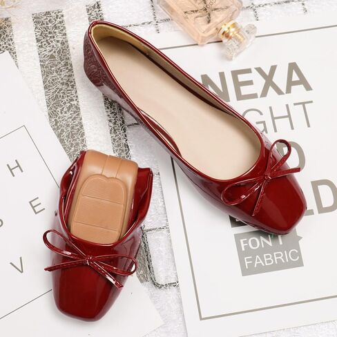 Dear Time Women's Casual Foldable Ballet Flats Square Toe Ballerina Flats Shoes Comfortable in Saudi Arabia