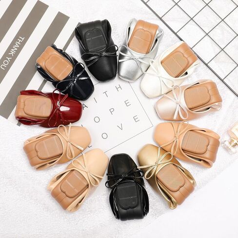 Dear Time Women's Casual Foldable Ballet Flats Square Toe Ballerina Flats Shoes Comfortable in Saudi Arabia