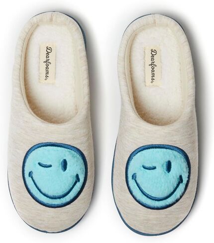 Dearfoams unisex-adult Women's and Men's Smile Icon Retro Preppy Slipper in Saudi Arabia
