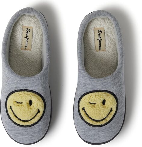 Dearfoams unisex-adult Women's and Men's Smile Icon Retro Preppy Slipper in Saudi Arabia