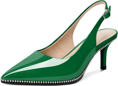 YODEKS Slingback Kitten Heels Women's Pointed Toe Low Heel Pumps 2.5 Inch Shoes US Size 5-13 in Saudi Arabia