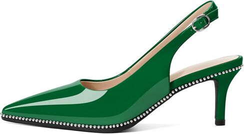 YODEKS Slingback Kitten Heels Women's Pointed Toe Low Heel Pumps 2.5 Inch Shoes US Size 5-13 in Saudi Arabia