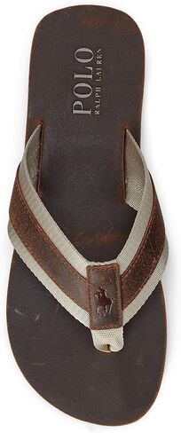 Polo Ralph Lauren women's Grosgrain-trim Suede Flip-flop Slide Sandal in Saudi Arabia