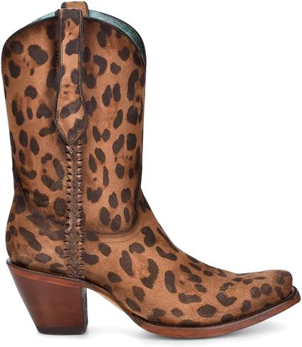Corral Boots حريمي Ld طباعة الفهد للكاحل ضيق عند الأصابع حذاء كاجوال بكعب متوسط ​​للكاحل 2-3 بوصة - بني in Saudi Arabia