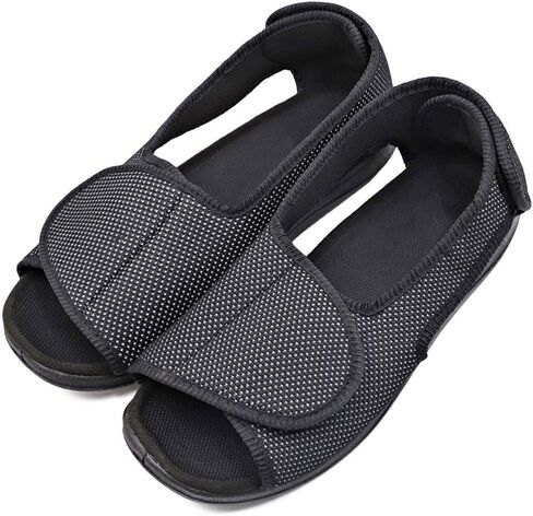 MEJORMEN Womens Diabetic Shoes Edema Comfortable Sandal Open Toe Extra Wide Width Roomy Adjustable Touch Close Strap House Slippers for Swollen Feet Arthritis Elderly Mother Woman in Saudi Arabia