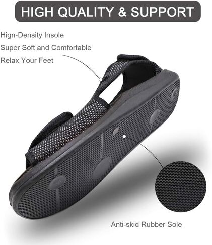 MEJORMEN Womens Diabetic Shoes Edema Comfortable Sandal Open Toe Extra Wide Width Roomy Adjustable Touch Close Strap House Slippers for Swollen Feet Arthritis Elderly Mother Woman in Saudi Arabia