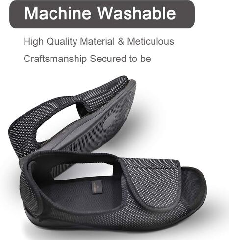 MEJORMEN Womens Diabetic Shoes Edema Comfortable Sandal Open Toe Extra Wide Width Roomy Adjustable Touch Close Strap House Slippers for Swollen Feet Arthritis Elderly Mother Woman in Saudi Arabia