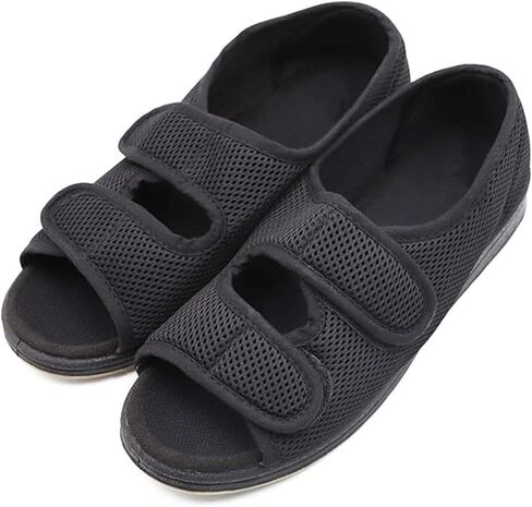 MEJORMEN Womens Diabetic Shoes Edema Comfortable Sandal Open Toe Extra Wide Width Roomy Adjustable Touch Close Strap House Slippers for Swollen Feet Arthritis Elderly Mother Woman in Saudi Arabia