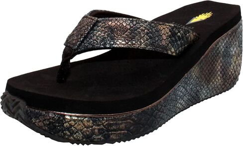 VOLATILE Womens Glimpse Diamonte Rhinestone Thong Athletic Sandals Casual High Heel 3" & Up - Beige in Saudi Arabia