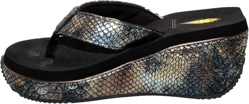 VOLATILE Womens Glimpse Diamonte Rhinestone Thong Athletic Sandals Casual High Heel 3" & Up - Beige in Saudi Arabia