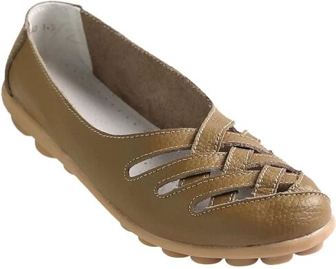 Women's Cowhide Leather Loafers Flats Sandals Slip-On in Saudi Arabia